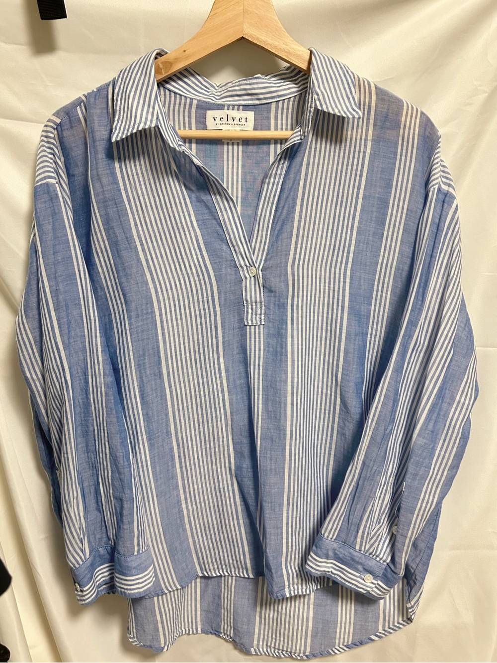 Valve by Graham & Spencer striped cotton tunic top size S